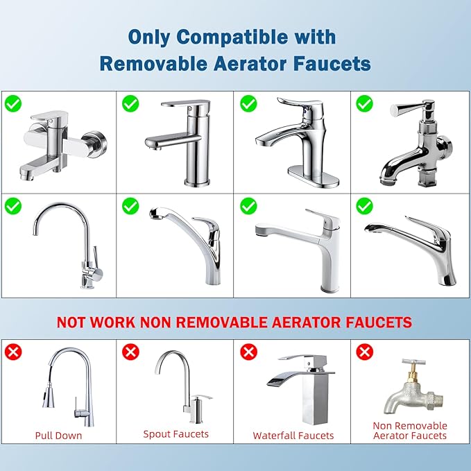 Hibbent Metal Faucet Aerator, 360-Degree Swivel Metal Kitchen Sink Aerator, Dual-function Sink Sprayer Attachment, Faucet Replacement Part 55/64'' Female Thread, Silver