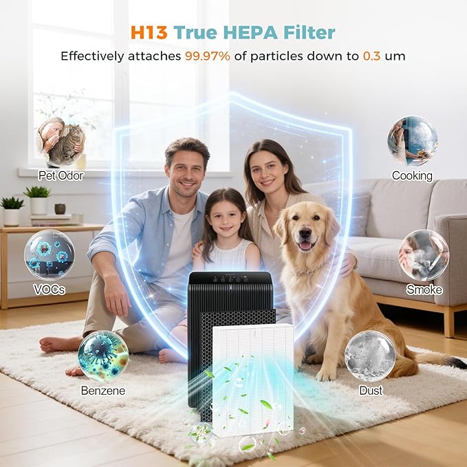 5510 5520 Replacement Filter for Winix 5510 5520 Plasmawave Air Purifier, 2 x HEPA + 2 x Activated Carbon Combo for Dust Pollen Pet Smoke, Part# 1712-0123-00