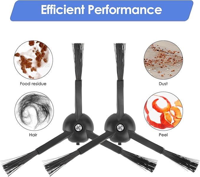 (6 Pack) Side Brushes for Roborock Q5 Max+, S8 MaxV Ultra, Q5 Pro, Q8 Max+, Q Revo, Qrevo Pro, Qrevo S, Qrevo Slim, Qrevo Master, S8 Pro Ultra, S7 MaxV Ultra, Q7 Max, Q7 Max+, Q5 Pro+, S7 & E Series