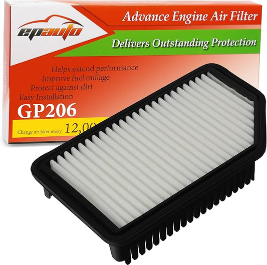 EPAuto GP206 (CA11206) Engine Air Filter Replacement for Hyundai Accent (2012-2017), Veloster (2012-2017), Fits Kia Rio (2012-2017), Soul (2012-2019) - for Improved Airflow and Fuel Efficiency