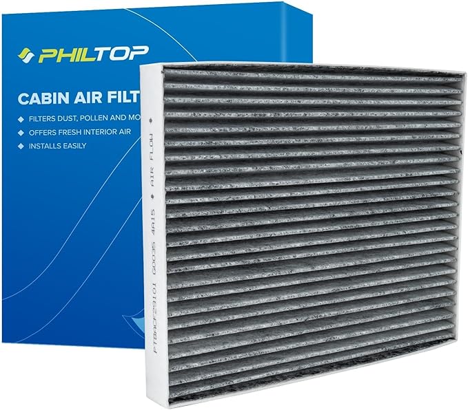PHILTOP Cabin Air Filter w/Activated Carbon, Compatible with CF12058 Hyundai Elantra 2017-2020, Accent 2018-2022, Elantra GT 2018-2020, Kia Forte 2019-2024, Rio 2018-2023, HEPA Filtration