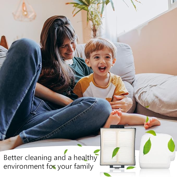 Replacement Filters for Shark Stratos AZ3002 AZ3000 AZ3000W DuoClean PowerFins Upright Vacuum Cleaner 1 Soft Brush Roller 2 Filters 4 Foam & Felt Filters 1 Cleaning Brush