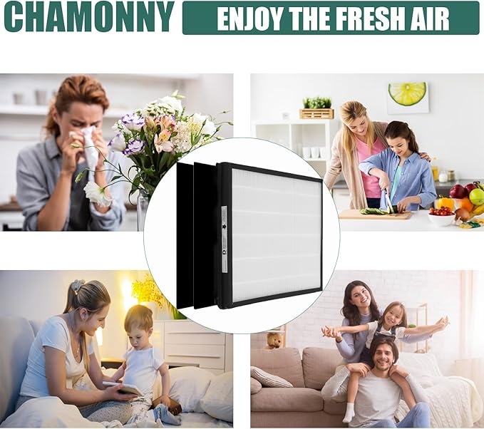 IAF-H-100D Idylis D Replacement Filter Size D, Compatible with Idylis AC-2118, AC-2123, IAP-10-280 Air Purifier, 2 HEPA Filters + 4 Activated Carbon Pre-filters