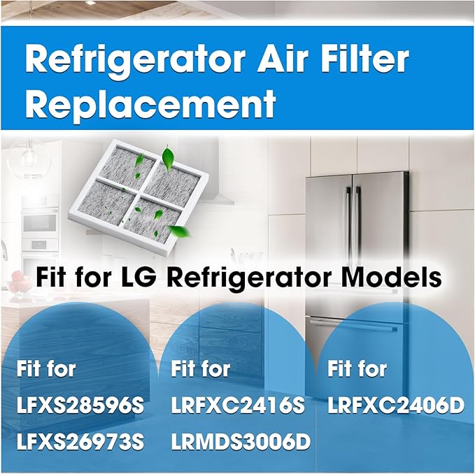 3PCS Refrigerator Air Filter Replacement Compatible with LG Refrigerator Models LFXS28596S LFXS26973S LRFXC2416S LRMDS3006D LRFXC2406D