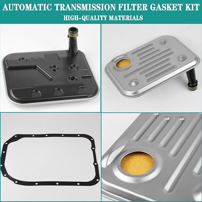 4L80E Transmission Automatic Transmission Filter Oil Pan Gasket Kit Compatible with Chevrolet Silverado K1500 Suburban GMC Sierra C1500 Yukon Escalade Replaces# 24208847 24210956
