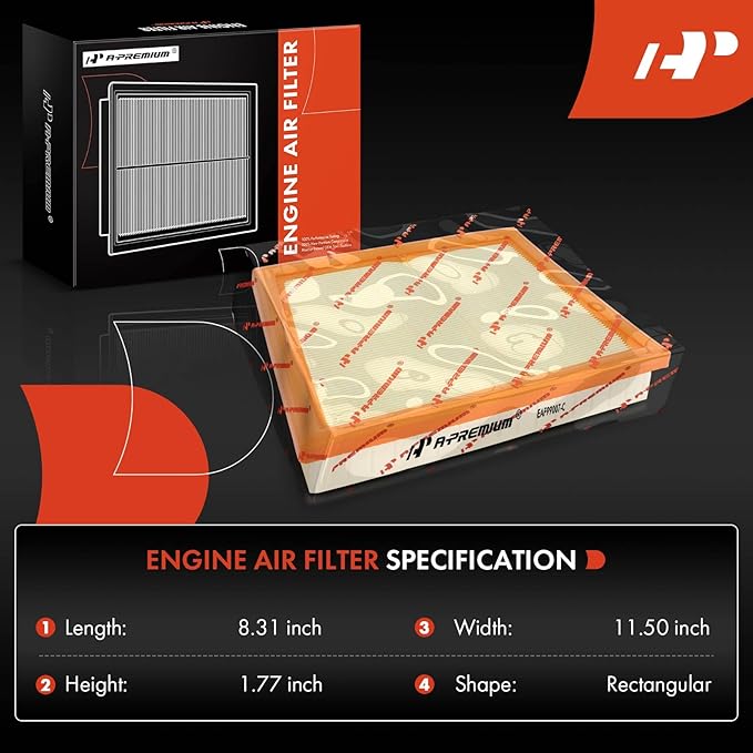 A-Premium Engine Air Filter Compatible with BMW X1 16-22, X2 18-22 & Mini Cooper 15-23, Cooper Clubman 16-23, Cooper Countryman 17-23, 1.5L 2.0L