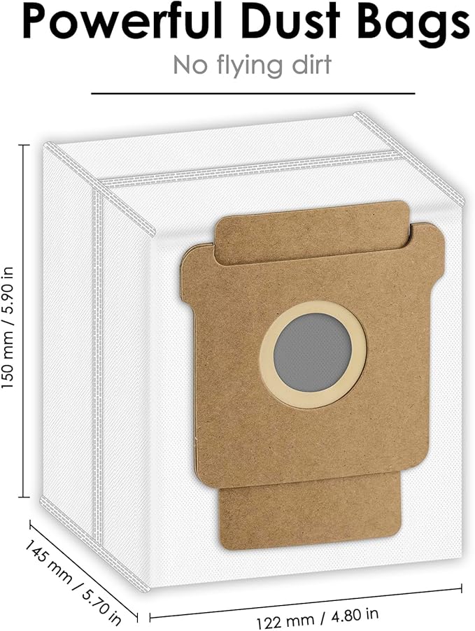 (6 Pack) Roomba 104 Dust Bags for iRobot Roomba 104, 105 Vac, 105 Combo, Plus 405 Combo, Plus 505 Combo, Max 705 Vac, Vacuum 2 Essential Q0520 Robot Vacuum Bags, Disposal Bag Accessories