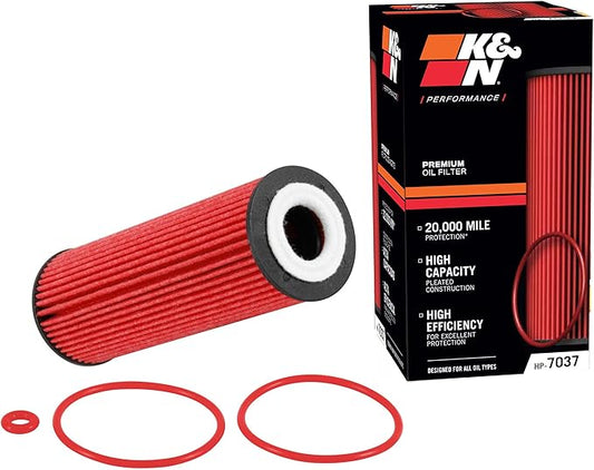 K&N Premium Oil Filter: 20,000 Mile Engine Protection, High Capacity/High Efficiency: Compatible with 2015-2025 FORD/LINCOLN (See Product Description for Select Models), HP-7037