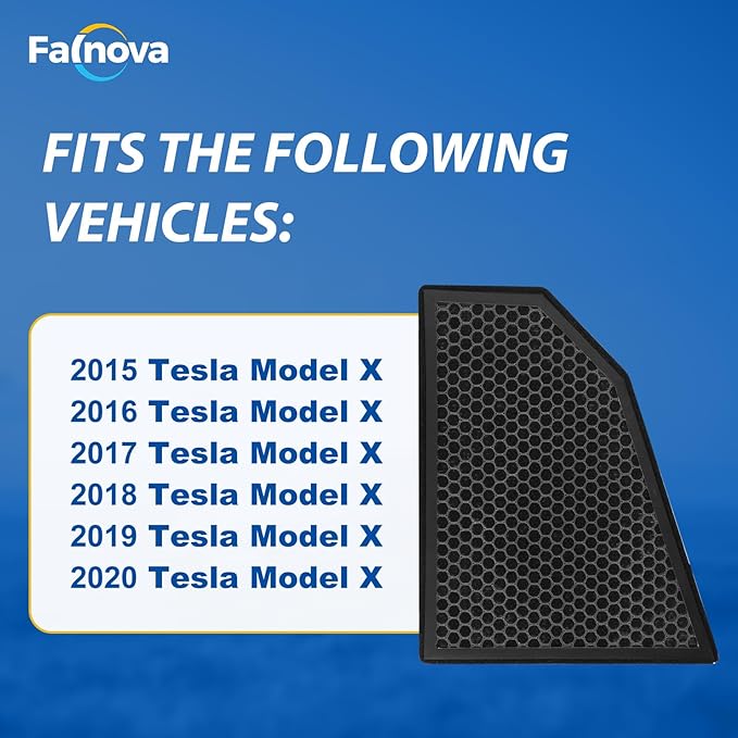 (Upgrade) Compatible with Tesla Model X HEPA Cabin Air Filter 2015 2016 2017 2018 2019 2020 with Activated Carbon, Cabin Air Filter Replacement Accessory - Includes Tools & Installation Guide