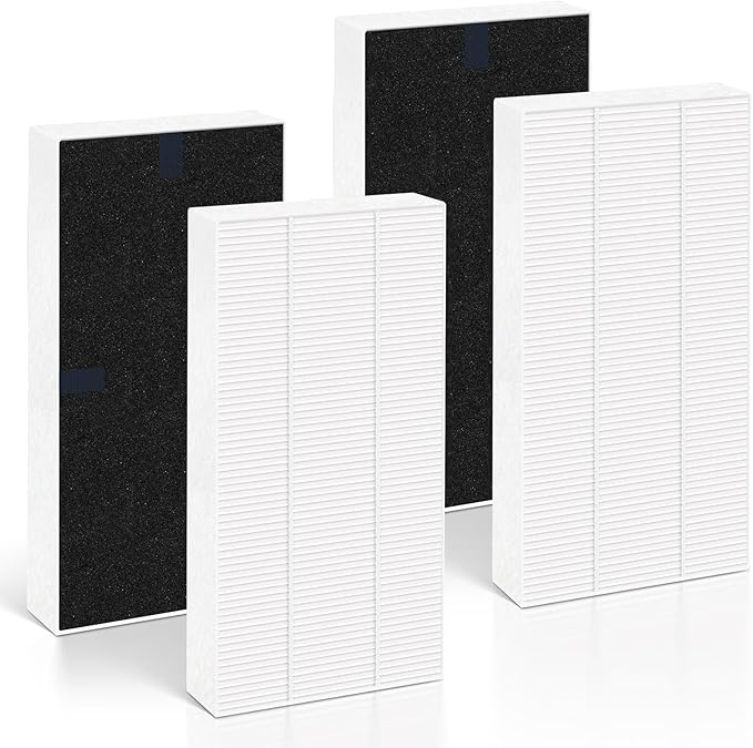 4 Pack Filter U for Febreze Air purifier Filter Replacement Dual Action HEPA-Type FRF102B, Models FHT170, FHT180, FHT190 and Fit for Honeywell HEPAClean U Filter HRF201B, Models HHT270, HHT270W,HHT290