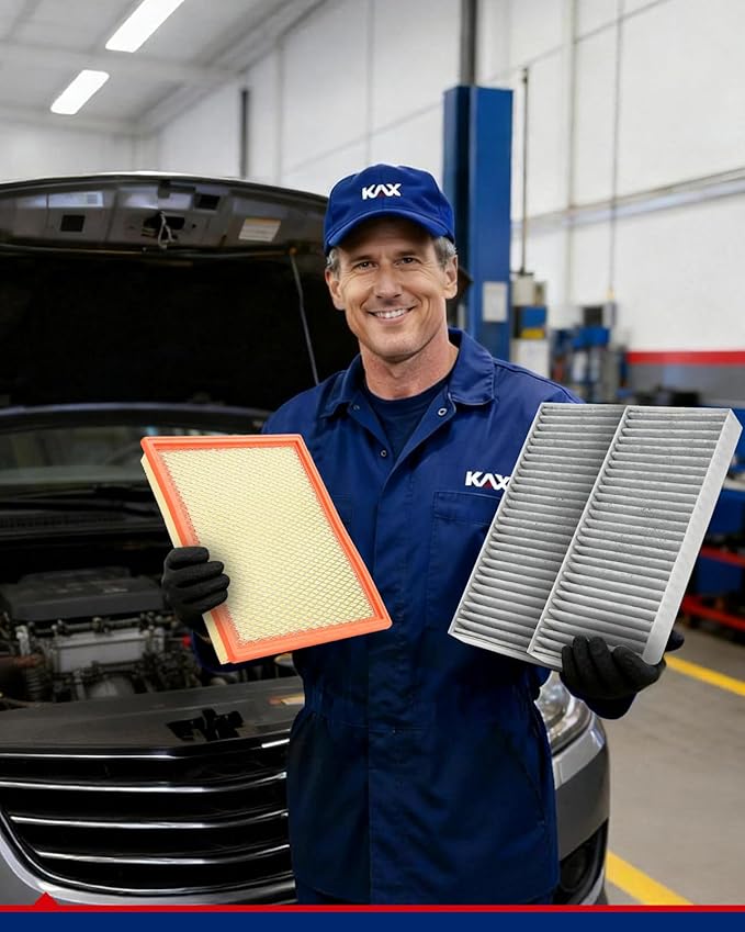 KAX Engine & Cabin Air Filter Kit, Replacement for Nissan TITAN 2004-2015, Armada 2005-2015, NV3500 2012-2014 5.6L, NV2500 2012-2014 5.6L, INFINITI QX56 2004-2010, Replace# CA7440 CF10388