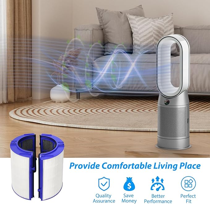 360 Combi Glass Hepa + Carbon Air Purifier Filter for Dyson HP1, PC1, HP2, PC2, HP06, TP06, HP07, TP7A, TP07, HP09, TP09, TP10, HP10, Part No. 970341-01