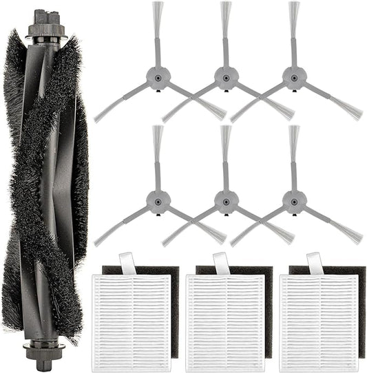 (10 Pack) L60 L50 Replacement Parts Compatible with eufy L60, L60 Hybrid, L60 SES, L50 SES, L50 Series Robot Vacuum, Accessories Kit, 1 Roller Brush, 3 HEPA Filters & Foam Filters, 6 Side Brushes
