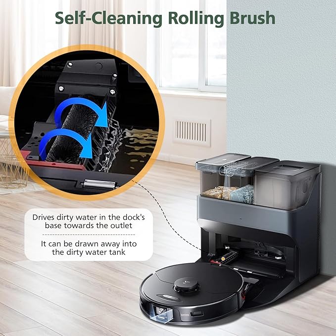 isinlive 2 PCS High-Speed Cleaning Brush for Mop Pads Compatible with Roborock S8 Pro Ultra and S7 MaxV Ultra Robot Vacuum Cleaner, Detachable and Washable Self-Cleaning Rolling Brush