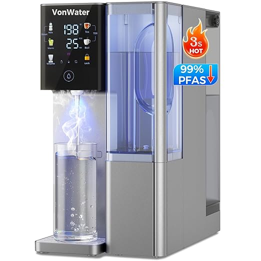 CT910GH Reverse Osmosis Water Filter Countertop, 3S Instant Hot RO Water Filtration System, 7-Stage Water Purifier Removable Pitcher, NSF/ANSI 372,42,58, Reduce TDS PFAS, No Installation