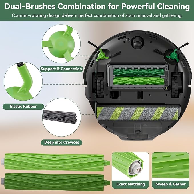 21 Pcs Replacement Parts for iRobot Roomba Max 705 Combo / 706 Combo Robot Vacuum, Accessories Kit include 2 Main Brushes, 6 Dust Bags, 4 Filters, 2 Roller Mops, 6 Side Brushes, 1 Cleaning Tool