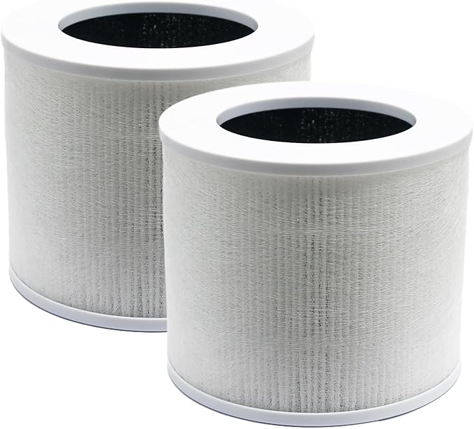 Replacement Filter Compatible with Levoit Core Mini Air Purifier, 3-in-1 HEPA + Activated Carbon, Replaces Core Mini-RF, Pack of 2