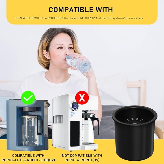 RO100ROPOT-Lite RO Remineralization Water Filters Replacement, Compatible with Bluevua RO100ROPOT-Lite and RO100ROPOT-Lite(UV) Systems, Alkaline for Reverse Osmosis Filter, 2 Pack