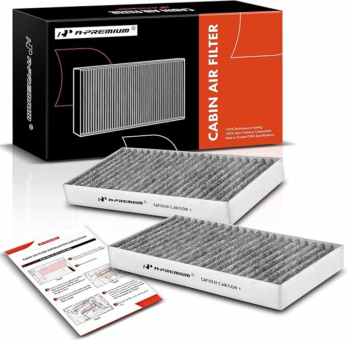 A-Premium 2-PC Cabin Air Filter with Activated Carbon Compatible with Jeep Liberty 2008-2012 & Dodge Nitro 2007-2011