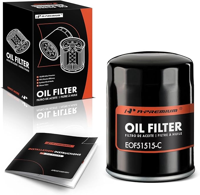 A-Premium 10K Miles Protection Spin On Oil Filter Compatible with Ford & Toyota & Nissan & Jeep & Dodge & Lexus & Mazda & Chrysler & Lincoln & Plymouth & Mercury & Alfa Romeo & American Motors