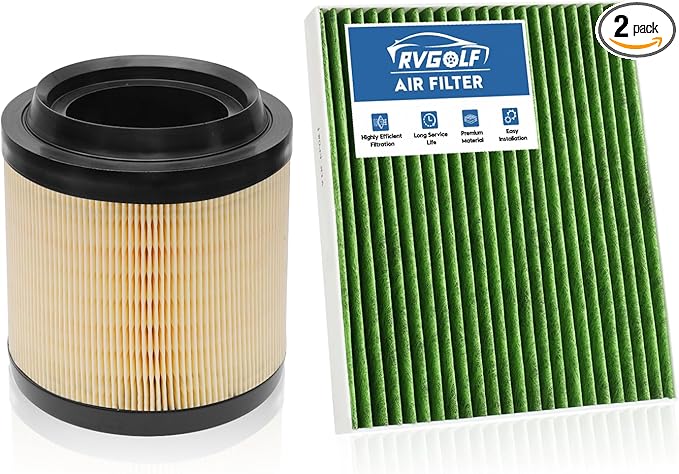 Engine+Cabin Air Filters Set Fit for Ford Bronco 2026 2025 2024 2023 2022 2021 2.3L 2.7L Engine Air Filter Replacement Cabin Air Filter for My Car Automotive Accessories# CF12772 MB3G-9601AA