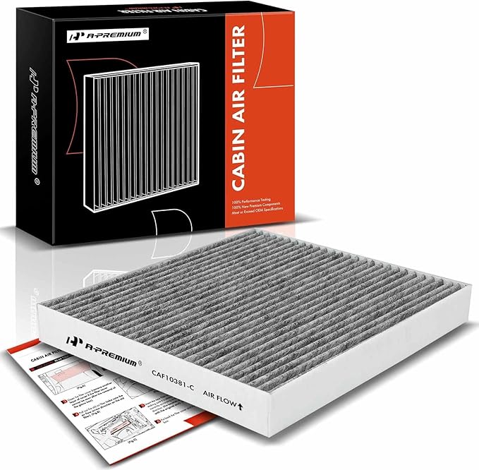 A-Premium Cabin Air Filter with Activated Carbon Compatible with Hyundai Sonata 2006-2008, Santa Fe 2007-2009, Azera 2006-2009 & Kia Optima 2006-2010, Magentis 2005-2010, Replace# 087903K000