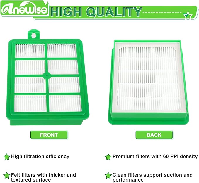 Hepa Filter for Electrolux Harmony Oxygen EL4335A H12 EL6985 EL012B EL012W EL6988 EL5010 HF12 HF1 Upright/Canister Vacuum Filters (2 PCS)
