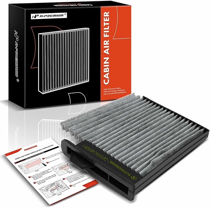 A-Premium Cabin Air Filter with Activated Carbon Compatible with Nissan Versa 2007-2013, 1.6L 1.8L, Replace# 27274ED000