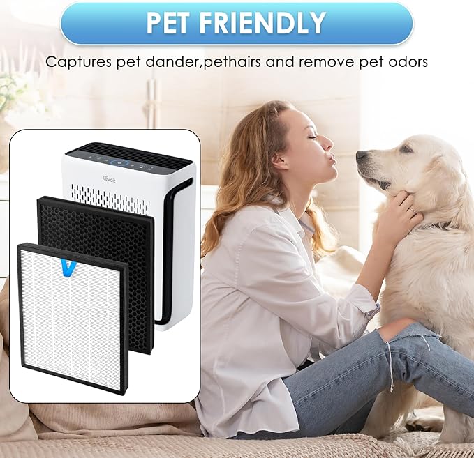 (3 Pack) Vital 100S Replacement Filter Compatible with LEVOIT Vital 100S-P Air Purifier, LAP-V102S-KUS, LAP-V102S-WUS, H13 True HEPA Filter, 3-in-1 Activated Carbon Filters, Replace #Vital 100S-RF