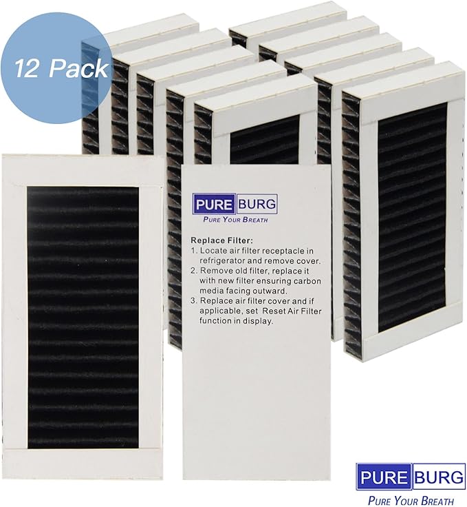 PUREBURG PAULTRA2 Replacement Refrigerator Air Filter Compatible with Frigidaire Paultra II, Pure Air Ultra II, Electrolux 242047805 5303918847 EAP12364179 Replace part 5303918847,12-Pack