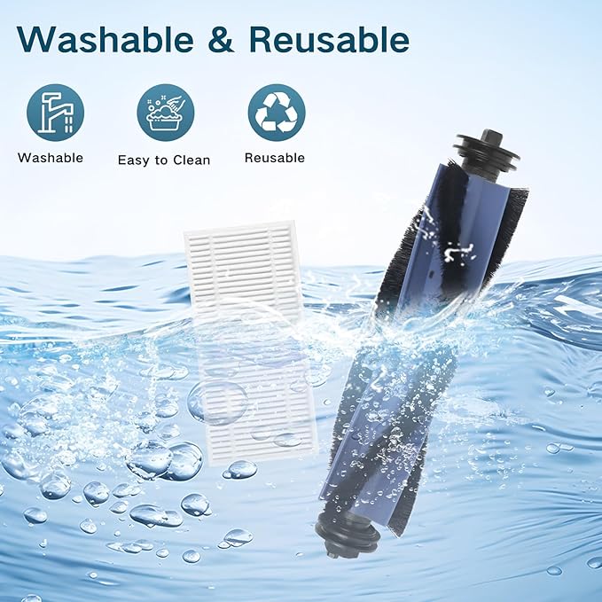 Replacement Parts for Eufy C10 Robot Vacuum Cleaner Accessories, 2 Roller Brush, 4 HEPA Filters, 6 Side Brushes, 6 Dust Bags, 1 Clean Tool, 1 Screwdriver