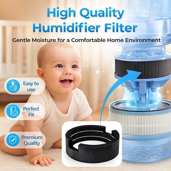 Nispira Replacement Water Wick Filter for LEVOIT Sprout Evaporative Humidifier LEH-B381S Part LRW-B381-ANA, 2 Packs
