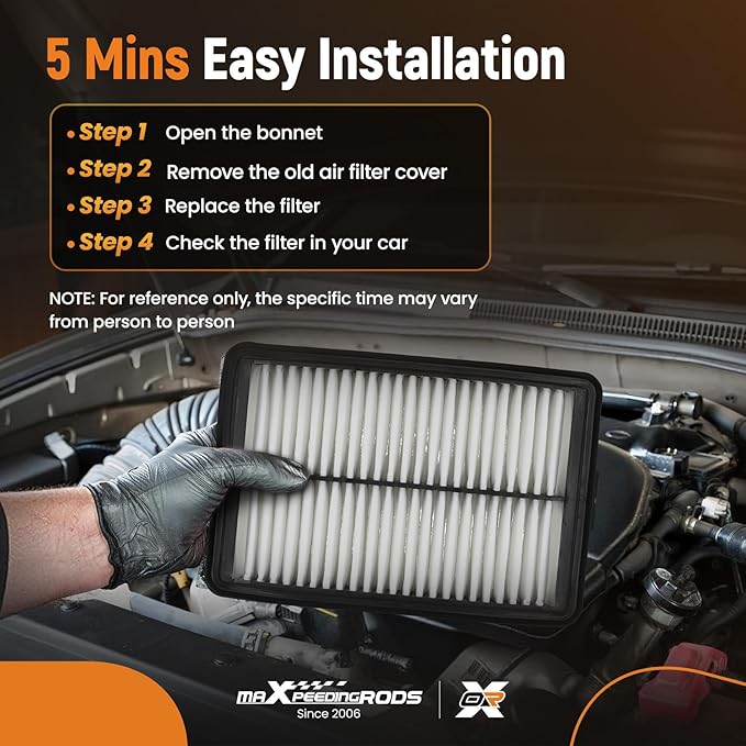 maXpeedingrods CA12057 Engine Air Filter Fit for HYUNDAI ELANTRA 2017-2020, KONA 2018-2023, for KIA FORTE 2019-2024, FORTE5 / SOUL 2020-2024, L4 1.4L 1.6L 2.0L, Replacement for AF5265, AF10077