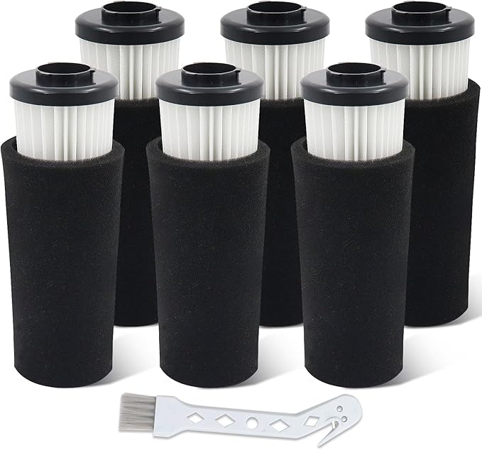 F112 Filter Replacement 6 Pack Compatible with Dirt Devil Upright Vacuum Cleaner, Pre Motor Endura Odor Trapping Filter Set, Replace part AD47936