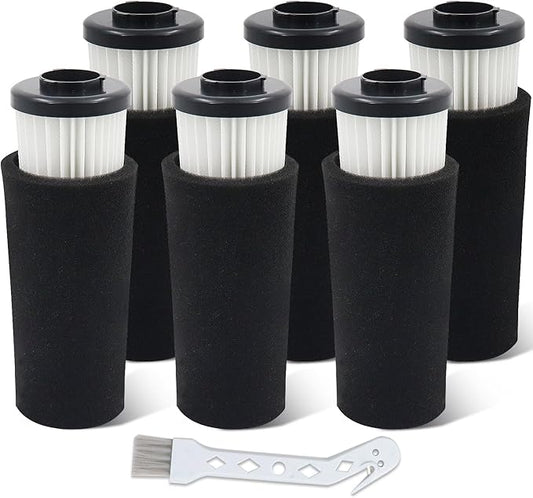 F112 Filter Replacement 6 Pack Compatible with Dirt Devil Upright Vacuum Cleaner, Pre Motor Endura Odor Trapping Filter Set, Replace part AD47936