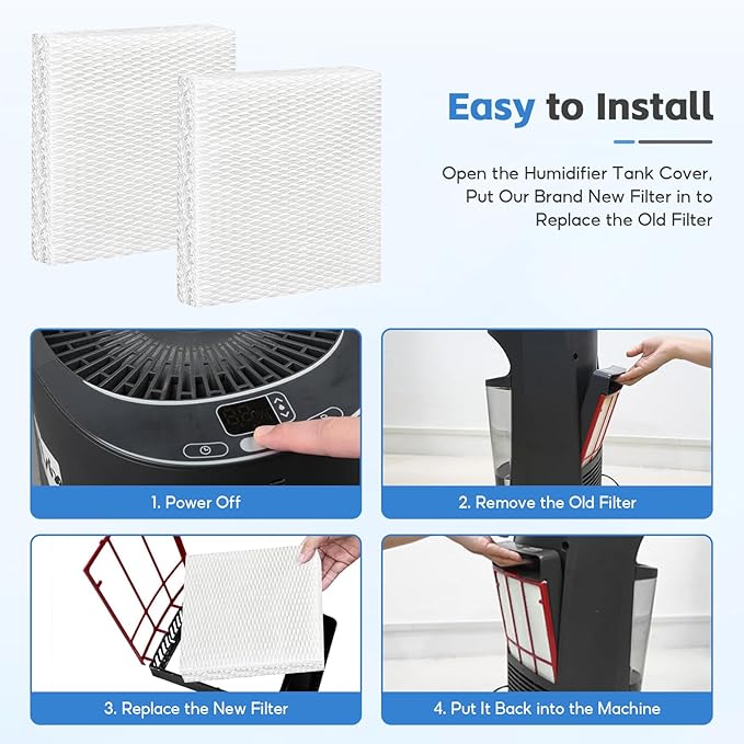8-Pack HFT600 Humidifier Replacement Wicking Filter T for Honeywell Hev615 Hev620 Humidifier, Compatible with Honeywell HFT600 Humidifier Filter T, Replace Part# HFT600T HFT600PDQ