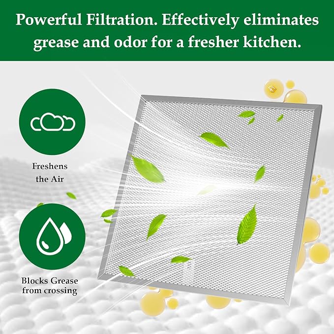 Stove Hood Vent Filter 11-1/4" x 11-3/4" BPQTAF S99010316 Compatible with Broan Range Hood Filter Replacement - 1 Pack