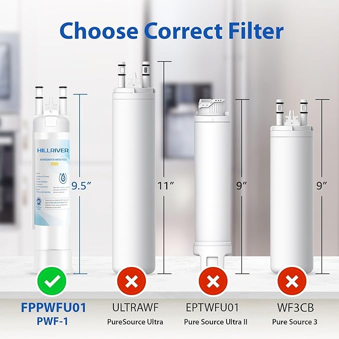 FPPWFU01 EPPWFU01 Water Filter Replacement, Compatible with EPPWFU01 PureAdvantage PWF-1, Frigidaire FPPWFU01 PurePour PWF-1 (1 Count)
