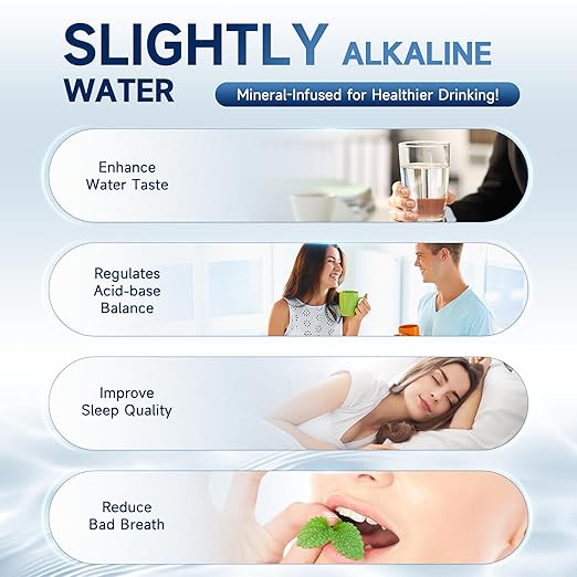 AQUALTRA USF-3B-15 Slightly Alkaline Under Sink Water Filter System, 8K-40K Gallons, 0.5 μm Carbon Fiber Filter Reduces Chlorine, Chloramine, Fluoride, Bad Taste & Odor
