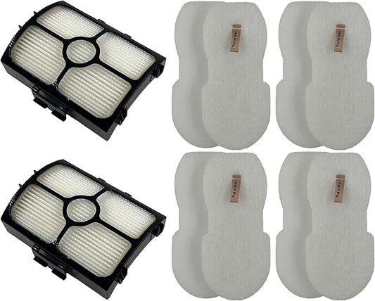 Dttery HZ3002 Filter Kit Replacement for Shark Stratos UltraLight DuoClean PowerFins Corded Stick Vacuum HZ3000 HZ3002 HZ4000 HZ4001AMZ HZ4002 Part XFFKHZ3000 XHFHZ3000, 4 Foam and Felt, 2 HEPA