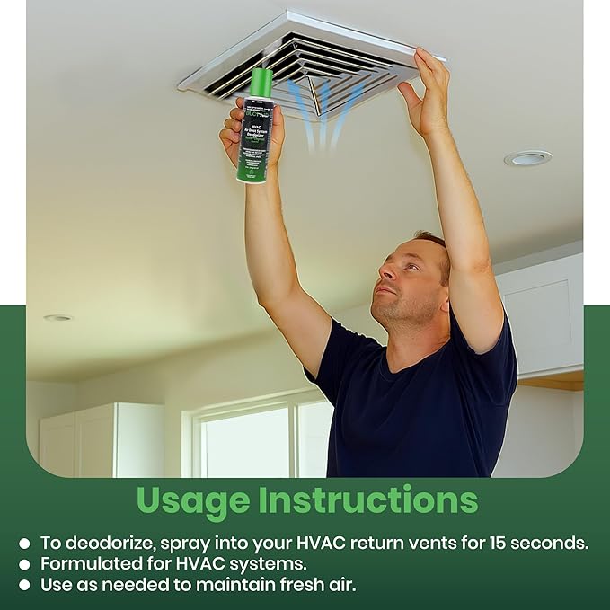 Air Freshener for HVAC Systems, Commercial, Residential & Cars| Made with Thyme extract, natural Plant based | Now available in a Concentrated Formula for maximum effectiveness (Pack 4)