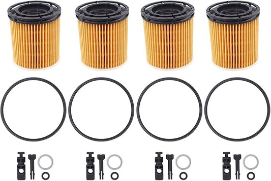 MOTOKU Pack of 4 Oil Filter w/Seals for Kia Rio K5 Sorento for Hyundai Accent Sonata Venue Elantra Kona Santa Fe 1.6L 2018-2023 26350-2M000