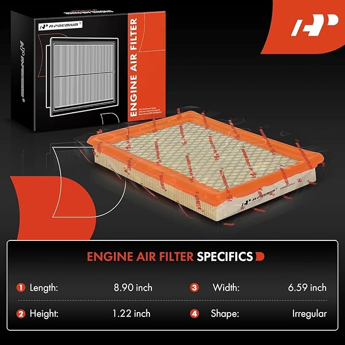 A-Premium 2-PC Engine Air Filter Compatible with Nissan & Infinit Models - Rogue, Sentra, 300ZX, Juke, FX35, FX37, FX50, M56, Q50, Q60, Q70, Q70L, QX70