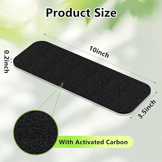 3 Pack Ceiling Fan Filters for Blades, Activated Coconut Carbon Fan Filter for Ceiling Fan, Easy-Stick Universal Air Filter for Common Household Contaminants