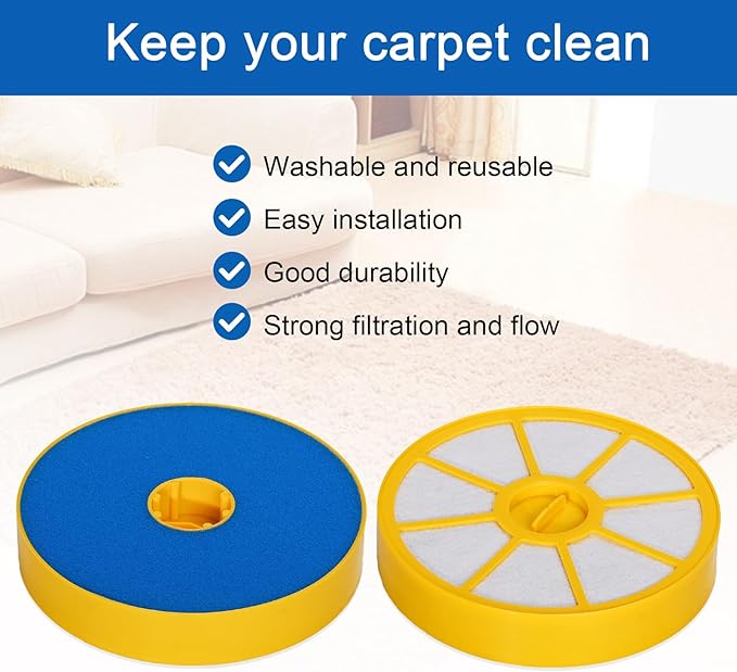 HIFROM Replacement Pre Motor Filter and Pre Motor Allergy HEPA Filter Kit for DC05 DC08 DC14 DC15 Washable Vacuum Cleaners Replace 905401-01 (1 Pack)