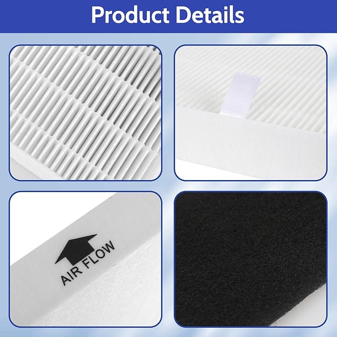 115115 HEPA Replacement Filter A for Winix Plasmawave Air Purifier C535 AM90 5300 6300 5300-2 6300-2 9800, 2 True HEPA + 8 Pre-Filters