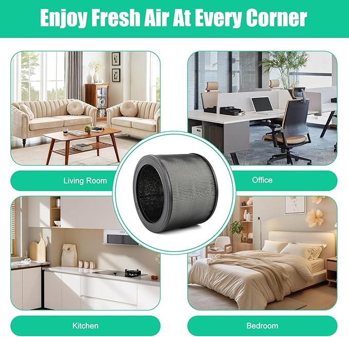 2PCS A231 Filter Replacement Size O Replacement for Winix A231 and A230 Air Purifier, 3-in-1 H13 True HEPA with Activated Carbon Filter Compatible with Part 1712-0110-00, 1712-0100-00