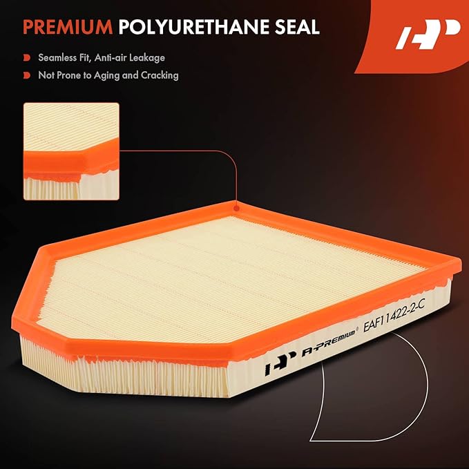 A-Premium Engine Air Filter Compatible with BMW F25 F26 Series X3 2011-2017, X4 2015-2018, 2.0L 3.0L, Flexible Panel, Replace# 13717601868