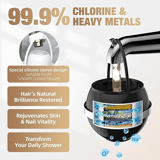 Luxury Version Bath Water Filter for Tub Faucet with Overflow,3,000 Gallons Filtration,Remove Contaminants,Chlorine,Fluoride,Hard Water Softener,Enhances Health of Skin,Hair,Nails,Relieve Eczema,Black