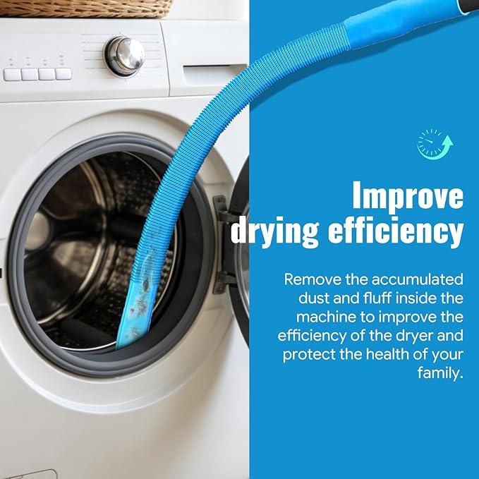 Dryer Lint Vacuum Attachment Compatible with Cordless Vacuum Cleaner, Flexible Dryer Vent Cleaner Kit Lint Dryer Lint Brush and Vacuum Hose Attachment with Universal Connector, Quickly Lint Remover